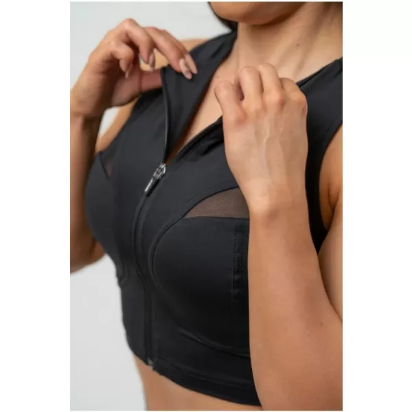  Ženski kratki top z visoko oporo INTENSE Mesh 842 BLACK Nebbia 