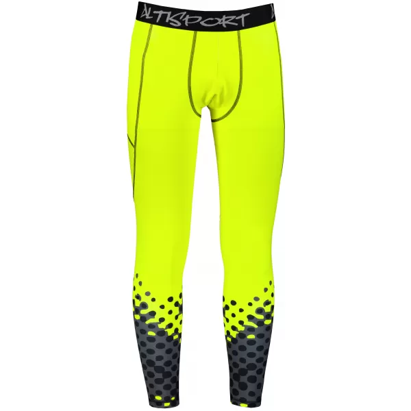  Moške dolge vrhunske športne pajkice ALTISPORT VOJ/ALM109LEG01 FLUO RUMENA 