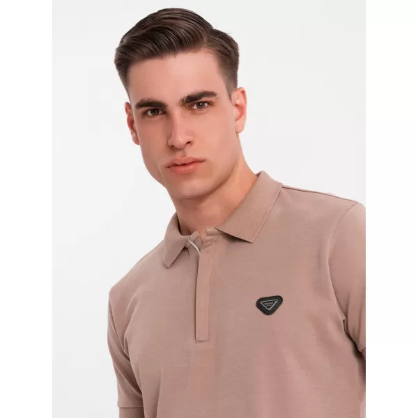  Moška T -majica OMBRE OM-POSS-0148 SVETLO RJAVA 