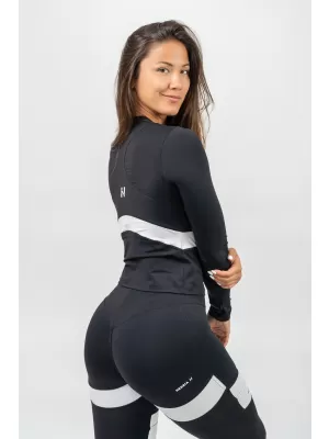 Črn top z dolgimi rokavi TRUE HERO 242 BLACK Nebbia