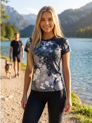 Ženska premium funkcionalna majica ALTISPORT VOJ/ALW055TR01 ČRNO-BELO