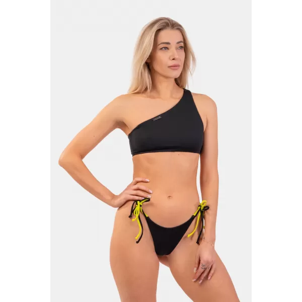  Bikini kopalke z eno ramo Bandeau - Top 448 BLACK Nebbia 