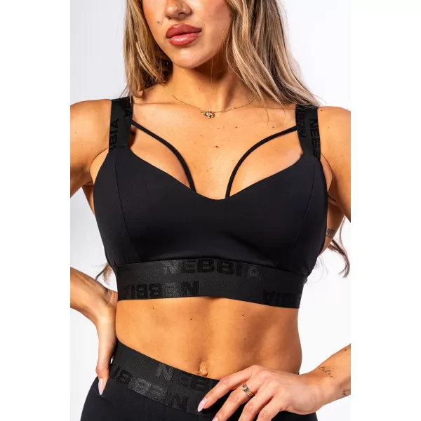  Ženski športni nedrček z ojačitvijo INTENSE Iconic 844 BLACK Nebbia 