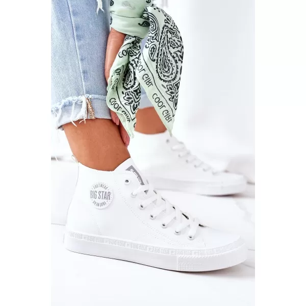  Ženski usnjeni gležnjarji BIG STAR GG274016 WHITE Big Star Shoes 