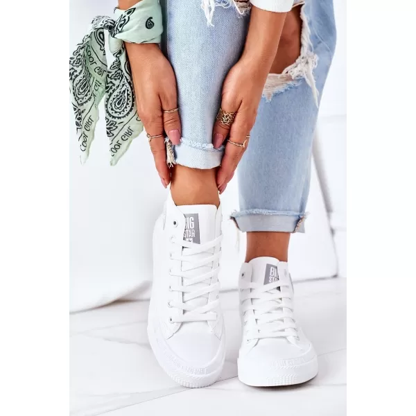  Ženski usnjeni gležnjarji BIG STAR GG274016 WHITE Big Star Shoes 