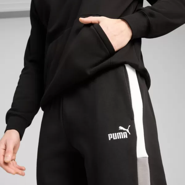  Moške trenirke PUMA ESS BLOCK SWEATPANTS FL CL 684688-01 ČRNA 