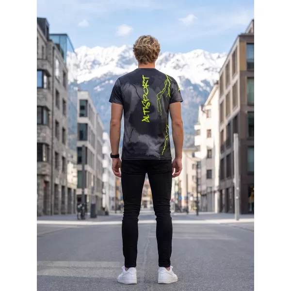  Moška premium funkcionalna majica s kratkimi rokavi ALTISPORT VOJ/ALM113TR01 ČRNO-FLUO RUMENA 