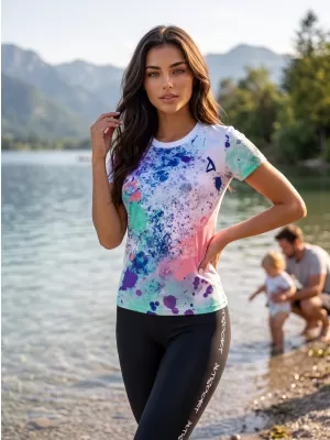 Ženska premium funkcionalna majica ALTISPORT VOJ/ALW055TR01 VIJOLIČNA/ZELENA