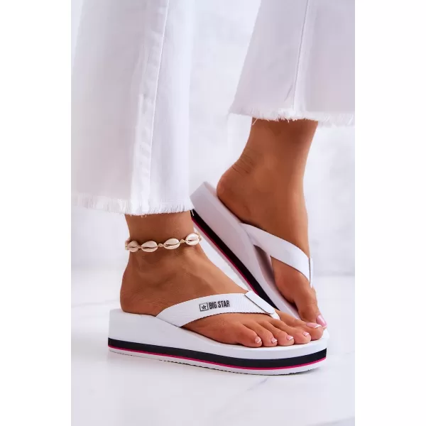  Ženske japonke na klin BIG STAR JJ274A333 WHITE Big Star Shoes 