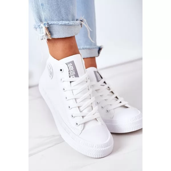  Ženski usnjeni gležnjarji BIG STAR GG274016 WHITE Big Star Shoes 