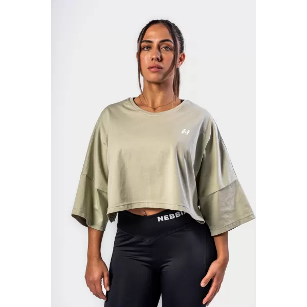  Oversized crop majica s kratkimi rokavi JUST FLOW 431 SVETLO ZELENA Nebbia 