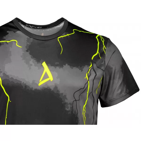  Moška premium funkcionalna majica s kratkimi rokavi ALTISPORT VOJ/ALM113TR01 ČRNO-FLUO RUMENA 