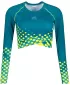 Ženski funkcionalni vrhunski kratki top ALTISPORT VOJ/ALW109TR04 SMARAGDNO/FLUO RUMENA