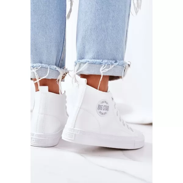  Ženski usnjeni gležnjarji BIG STAR GG274016 WHITE Big Star Shoes 