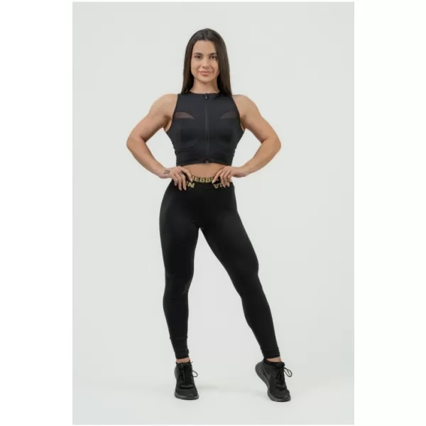  Ženski kratki top z visoko oporo INTENSE Mesh 842 BLACK Nebbia 
