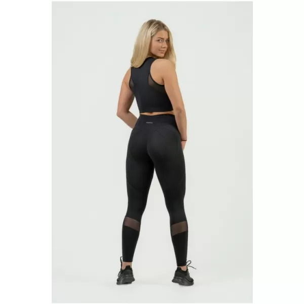  Ženski kratki top z visoko oporo INTENSE Mesh 842 BLACK Nebbia 