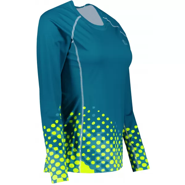  Ženska premium funkcionalna majica z dolgimi rokavi ALTISPORT VOJ/ALW109TR03 SMARAGDNO/FLUO RUMENA 