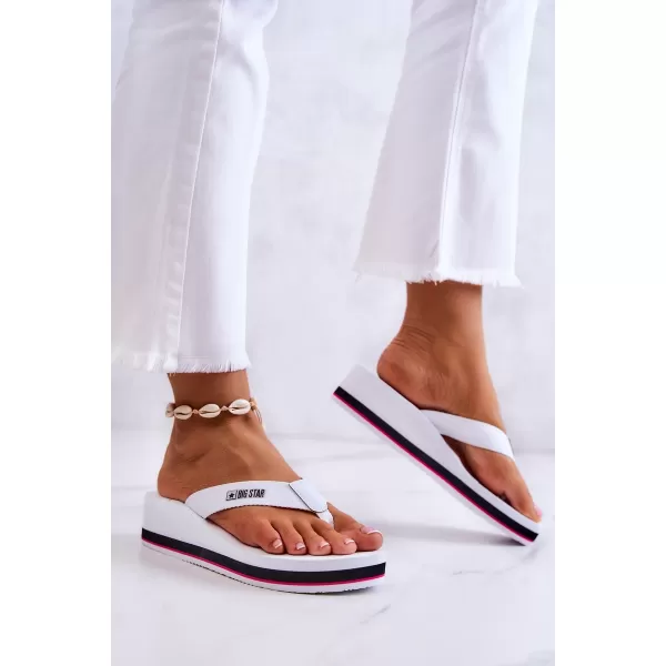  Ženske japonke na klin BIG STAR JJ274A333 WHITE Big Star Shoes 
