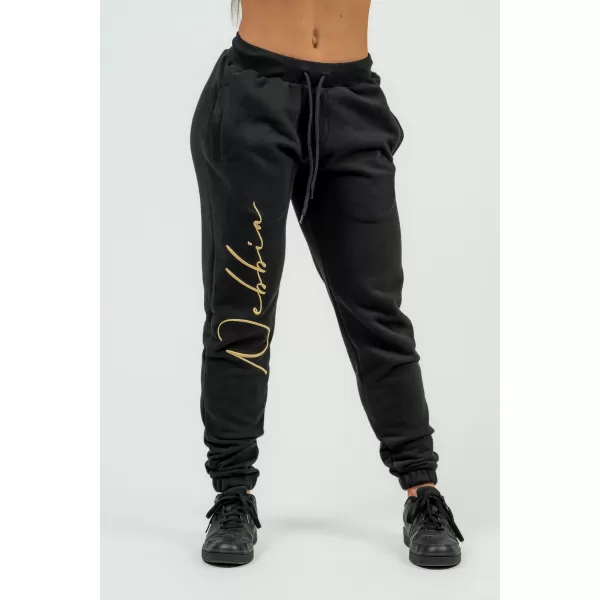  Ženske ohlapne trenirke Signature INTENSE 846 BLACK/GOLD Nebbia 