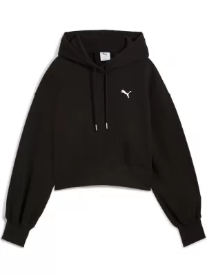 Damske trenirke PUMA WARDROBE ESS RELAXED CROPPED HOODIE TR 629746-01 ČRN