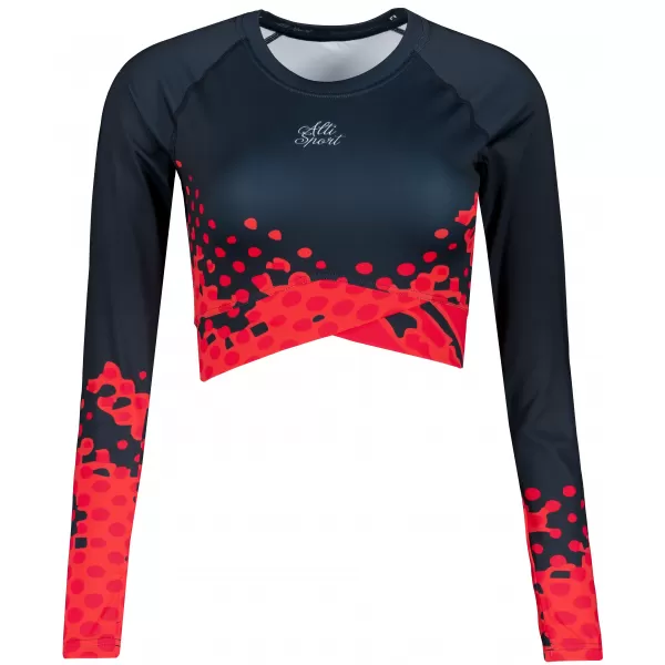  Ženski funkcionalni vrhunski kratki top ALTISPORT VOJ/ALW109TR04 RDEČE-ČRNA 
