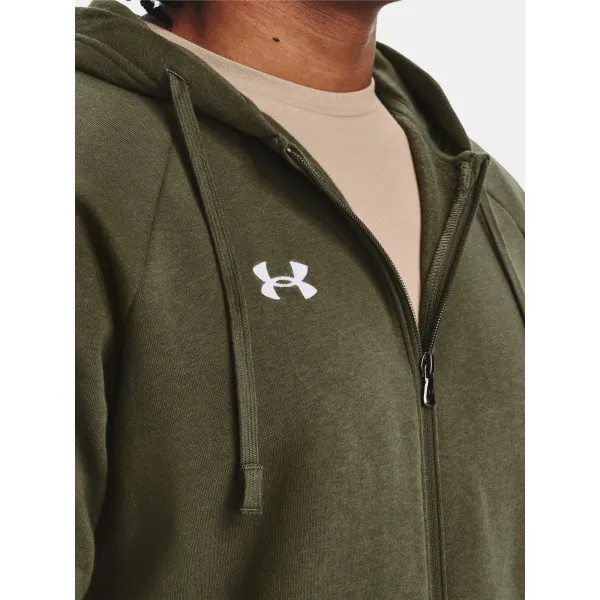  Moški pulover UNDER ARMOUR RIVAL FLEECE FZ HOODIE 1379767-390 ZELENA 