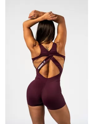 Oblikovalni fitnes kombinezon STRONG BEAUTY 427 TEMNO RDEČ Nebbia
