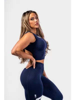 Crop top brezrokavnik GYM THERAPY 618 TEMNO MODRA Nebbia