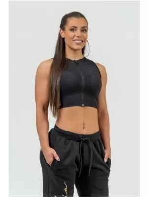 Ženski kratki top z visoko oporo INTENSE Mesh 842 BLACK Nebbia