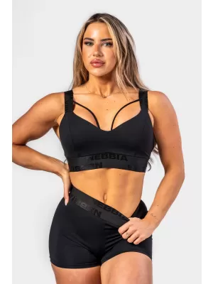 Ženski športni nedrček z ojačitvijo INTENSE Iconic 844 BLACK Nebbia