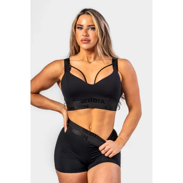  Ženski športni nedrček z ojačitvijo INTENSE Iconic 844 BLACK Nebbia 