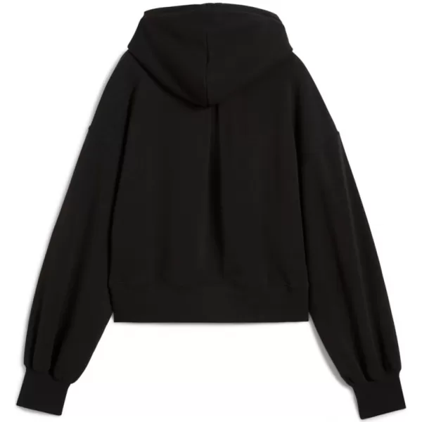  Damske trenirke PUMA WARDROBE ESS RELAXED CROPPED HOODIE TR 629746-01 ČRN 