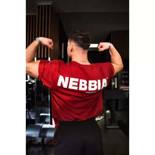  Oversized majica s kratkimi rokavi GYM ESSENTIALS 381 TEMNO RDEČA Nebbia 
