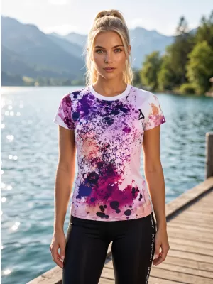 Ženska premium funkcionalna majica ALTISPORT VOJ/ALW055TR01 VIJOLIČNA/ORANŽNA