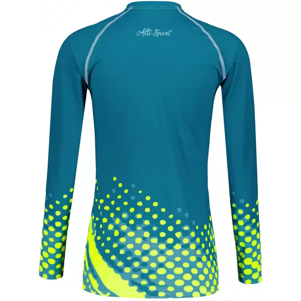  Ženska premium funkcionalna majica z dolgimi rokavi ALTISPORT VOJ/ALW109TR03 SMARAGDNO/FLUO RUMENA 