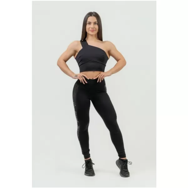  Ženski športni nedrček z visoko oporo INTENSE Asymmetric 841 BLACK/GOLD Nebbia 