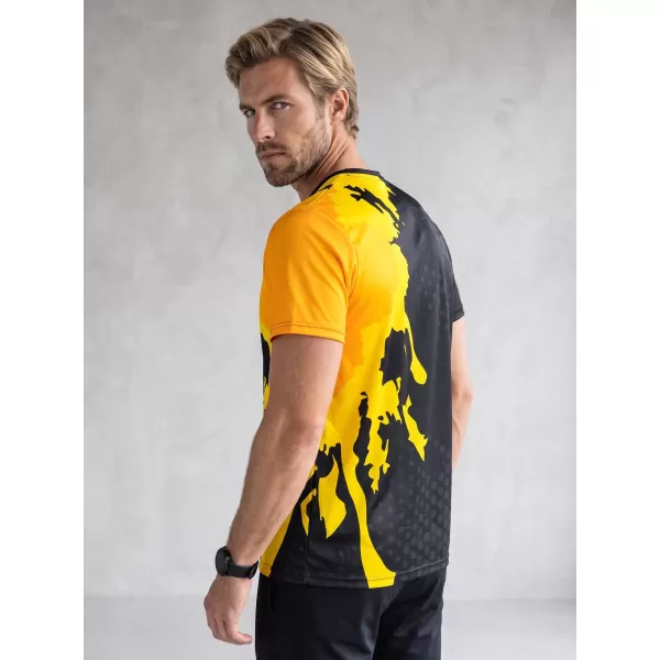  Moška premium funkcionalna majica s kratkimi rokavi ALTISPORT VOJ/ALM112TR01 ČRNO-FLUO ORANŽNA 