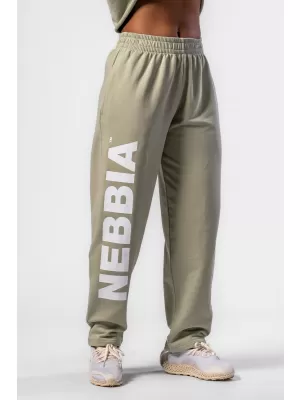 Ohlapne baggy trenirke BOYFRIEND STYLE 432 SVETLO ZELENA Nebbia