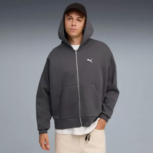  Moška jopica PUMA WARDROBE ESS BOXY FULL-ZIP HOODIE DK 632066-44 SIVA 