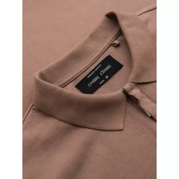  Moška T -majica OMBRE OM-POSS-0148 SVETLO RJAVA 