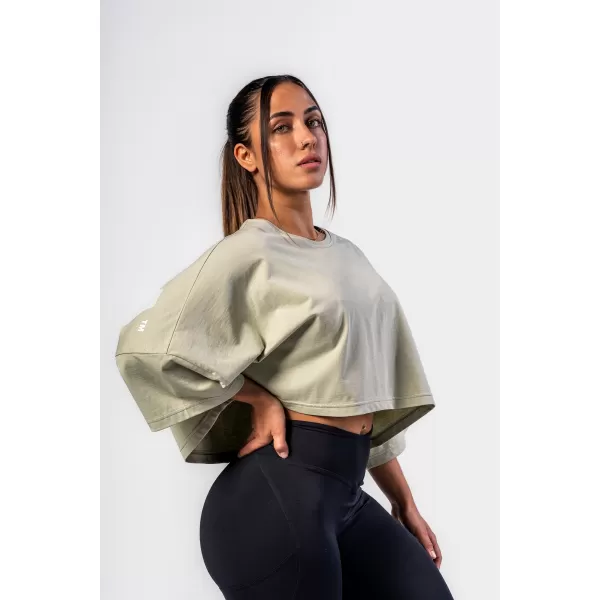  Oversized crop majica s kratkimi rokavi JUST FLOW 431 SVETLO ZELENA Nebbia 