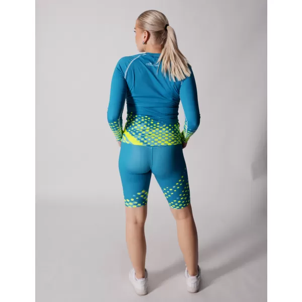  Ženska premium funkcionalna majica z dolgimi rokavi ALTISPORT VOJ/ALW109TR03 SMARAGDNO/FLUO RUMENA 