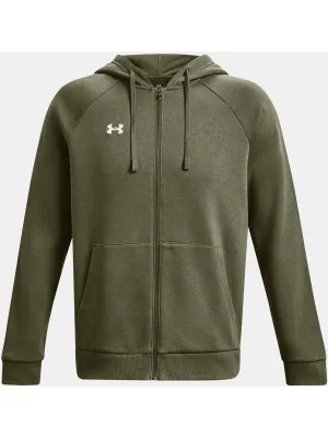 Moški pulover UNDER ARMOUR RIVAL FLEECE FZ HOODIE 1379767-390 ZELENA