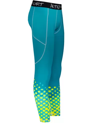 Moške dolge vrhunske športne pajkice ALTISPORT VOJ/ALM109LEG01 SMARAGDNO-FLUO
