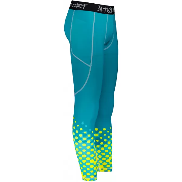  Moške dolge vrhunske športne pajkice ALTISPORT VOJ/ALM109LEG01 SMARAGDNO-FLUO 