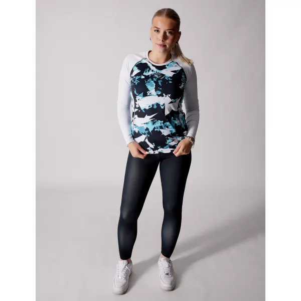  Ženska premium funkcionalna majica z dolgimi rokavi ALTISPORT VOJ/ALW110TR03 MODRA IN BELA 