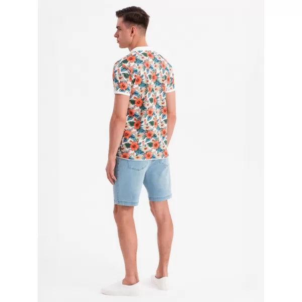  Moška T -majica OMBRE OM-POSS-0149 BELA 