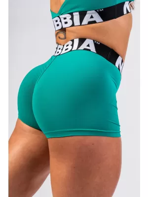 Fitnes kratke hlače z visokim pasom GLUTE PUMP 240 GREEN Nebbia