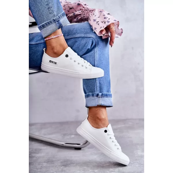  BIG STAR Ženske usnjene superge KK274010 WHITE Big Star Shoes 