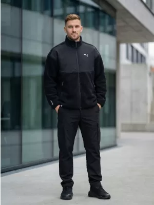 Moška jakna PUMA TECH SOFT TECH RELAXED SHERPA JACKET 632104-01 ČRNA